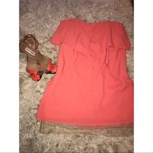 BCBG MAXAZRIA Peach Cocktail Dress
